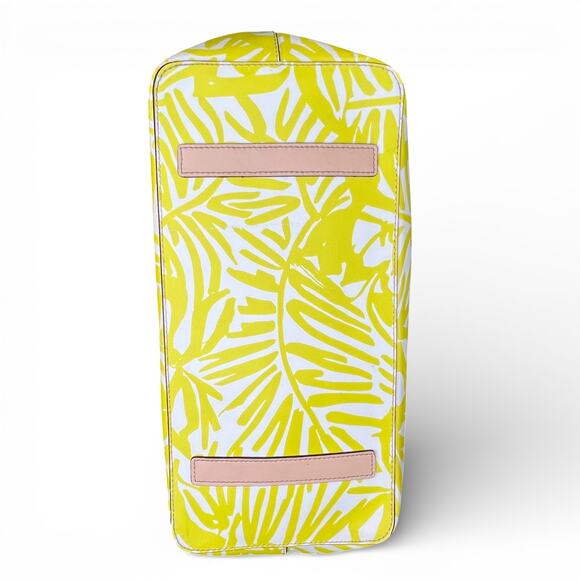 KATE SPADE Jules Grant Street Yellow White Tropical Palm Tote Vinyl Shoulder Bag - Picture 5 of 5